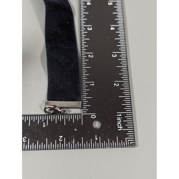 ZARA Blue Velvet Choker Necklace Rhinestone Star Charm Pendant Necklace 15 in - Picture 10 of 10